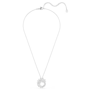 Mesmera pendant, Marquise cut, White, Rhodium plated