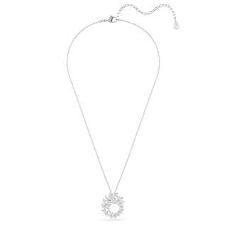 Mesmera pendant, Marquise cut, White, Rhodium plated