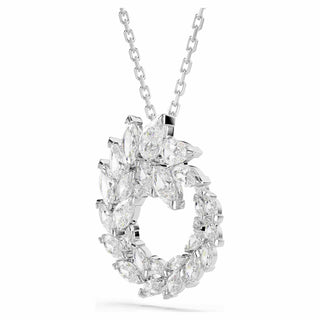 Mesmera pendant, Marquise cut, White, Rhodium plated