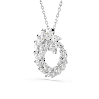 Mesmera pendant, Marquise cut, White, Rhodium plated
