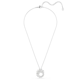 Mesmera pendant, Marquise cut, White, Rhodium plated