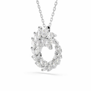 Mesmera pendant, Marquise cut, White, Rhodium plated
