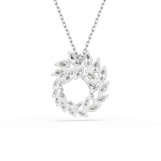 Mesmera pendant, Marquise cut, White, Rhodium plated
