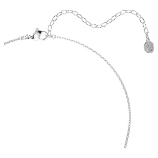 Mesmera necklace, Marquise cut, White, Rhodium plated