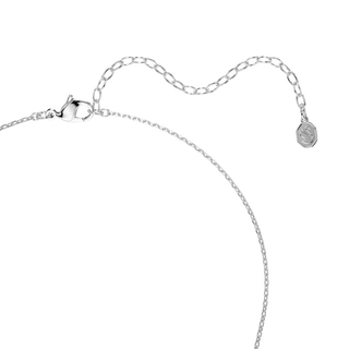 Mesmera necklace, Marquise cut, White, Rhodium plated