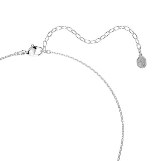 Mesmera necklace, Marquise cut, White, Rhodium plated