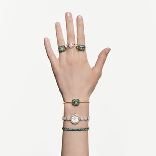 Sublima cocktail ring, Octagon cut, Green, 18K gold finish
