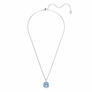 Millenia pendant, Cushion cut, Blue, Rhodium plated