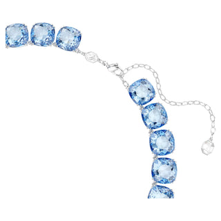 Millenia necklace, Cushion cut, Blue, Rhodium plated
