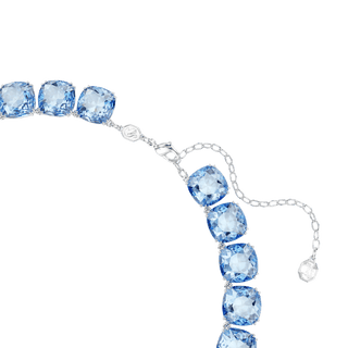 Millenia necklace, Cushion cut, Blue, Rhodium plated