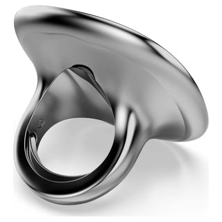 Una Angelic cocktail ring, Cushion cut, White, Ruthenium plated