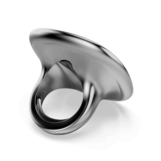 Una Angelic cocktail ring, Cushion cut, White, Ruthenium plated