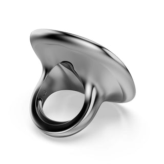 Una Angelic cocktail ring, Cushion cut, White, Ruthenium plated