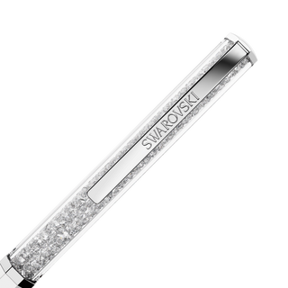 Crystalline ballpoint pen, White lacquered, Chrome plated