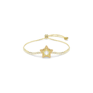 Sublima bracelet, Round cut, Star, Multicolored, 18K gold finish
