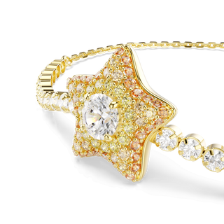 Sublima bracelet, Round cut, Star, Multicolored, 18K gold finish