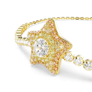 Sublima bracelet, Round cut, Star, Multicolored, 18K gold finish