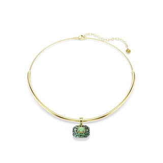 Sublima choker, Octagon cut, Green, 18K gold finish