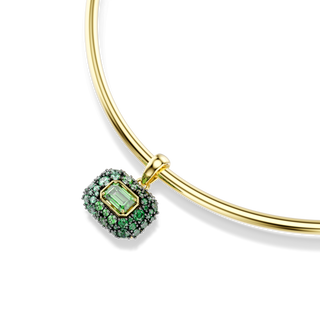 Sublima choker, Octagon cut, Green, 18K gold finish