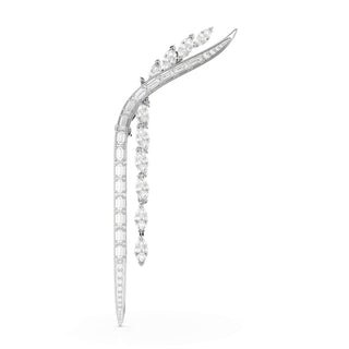 Mesmera brooch, Mixed cuts, White, Rhodium plated