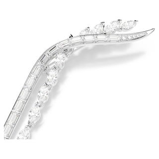 Mesmera brooch, Mixed cuts, White, Rhodium plated