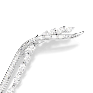 Mesmera brooch, Mixed cuts, White, Rhodium plated