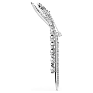 Mesmera brooch, Mixed cuts, White, Rhodium plated