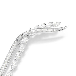 Mesmera brooch, Mixed cuts, White, Rhodium plated