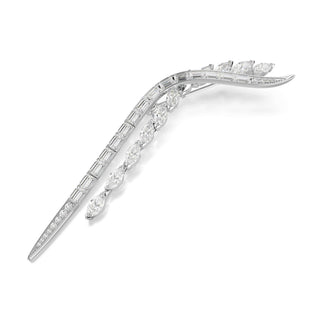 Mesmera brooch, Mixed cuts, White, Rhodium plated
