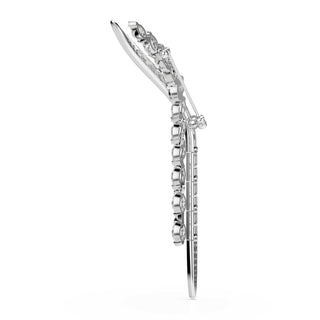 Mesmera brooch, Mixed cuts, White, Rhodium plated