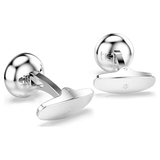 Una Angelic cufflinks, Round cut, White, Rhodium plated
