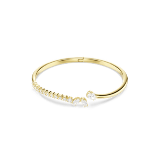 Mesmera bangle, Mixed cuts, White, 18K gold finish
