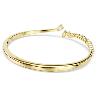 Mesmera bangle, Mixed cuts, White, 18K gold finish