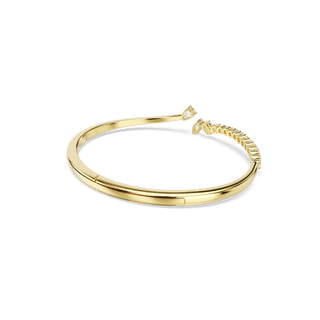 Mesmera bangle, Mixed cuts, White, 18K gold finish