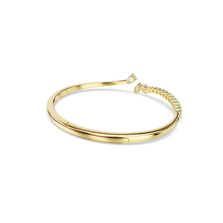 Mesmera bangle, Mixed cuts, White, 18K gold finish