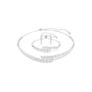 Mesmera set, Set (3), Marquise cut, White, Rhodium plated