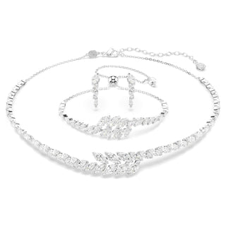 Mesmera set, Set (3), Marquise cut, White, Rhodium plated