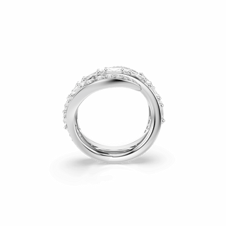 Vienna ring, Mixed cuts, Swan, White, Rhodium plated