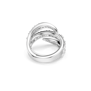 Vienna ring, Mixed cuts, Swan, White, Rhodium plated