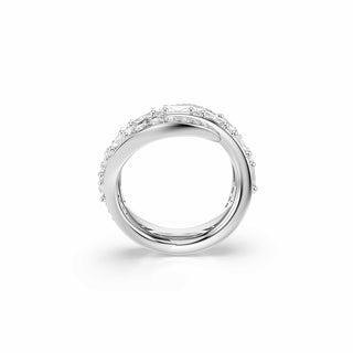 Vienna ring, Mixed cuts, Swan, White, Rhodium plated