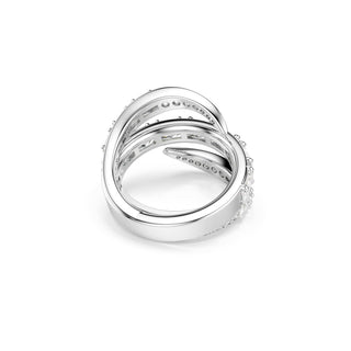 Vienna ring, Mixed cuts, Swan, White, Rhodium plated