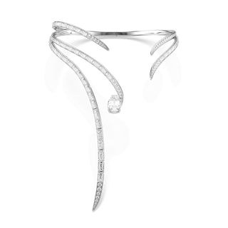 Vienna necklace, Mixed cuts, White, Rhodium plated