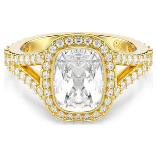 Una Angelic ring, Cushion cut, White, 18K gold finish
