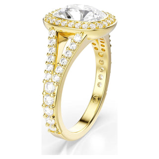 Una Angelic ring, Cushion cut, White, 18K gold finish