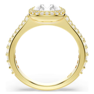 Una Angelic ring, Cushion cut, White, 18K gold finish