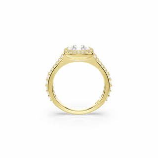 Una Angelic ring, Cushion cut, White, 18K gold finish