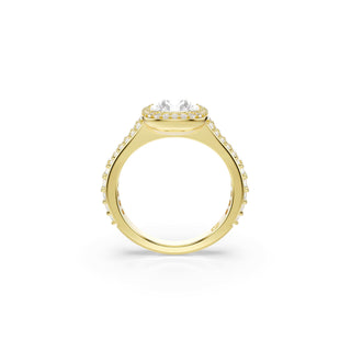 Una Angelic ring, Cushion cut, White, 18K gold finish