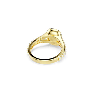 Una Angelic ring, Cushion cut, White, 18K gold finish