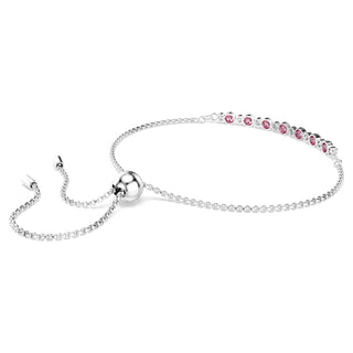 Matrix bracelet, Round cut, Pink, Rhodium plated