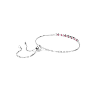 Matrix bracelet, Round cut, Pink, Rhodium plated